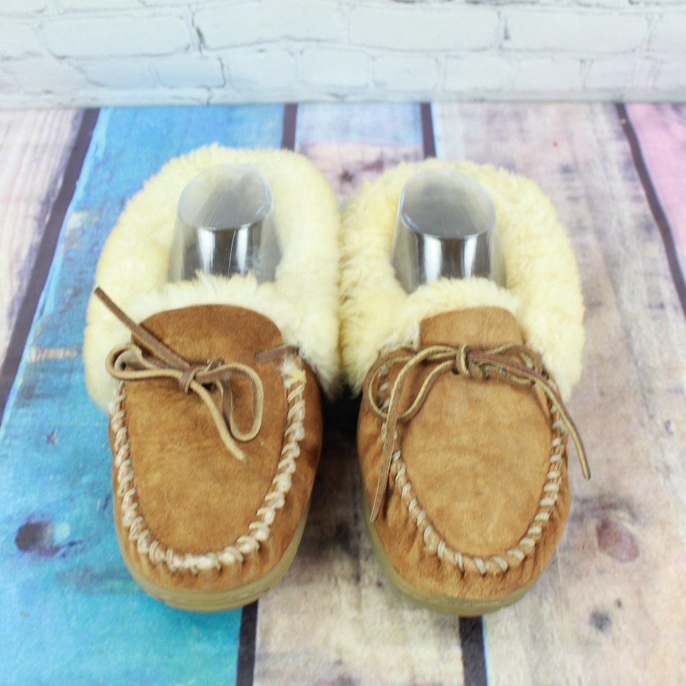 LL Bean Shearling Lined Wicked Good Mocs Size 8 M - Picture 5 of 9